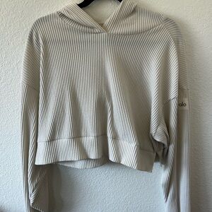 ALO Yoga Women's Cream Hooded Sweater